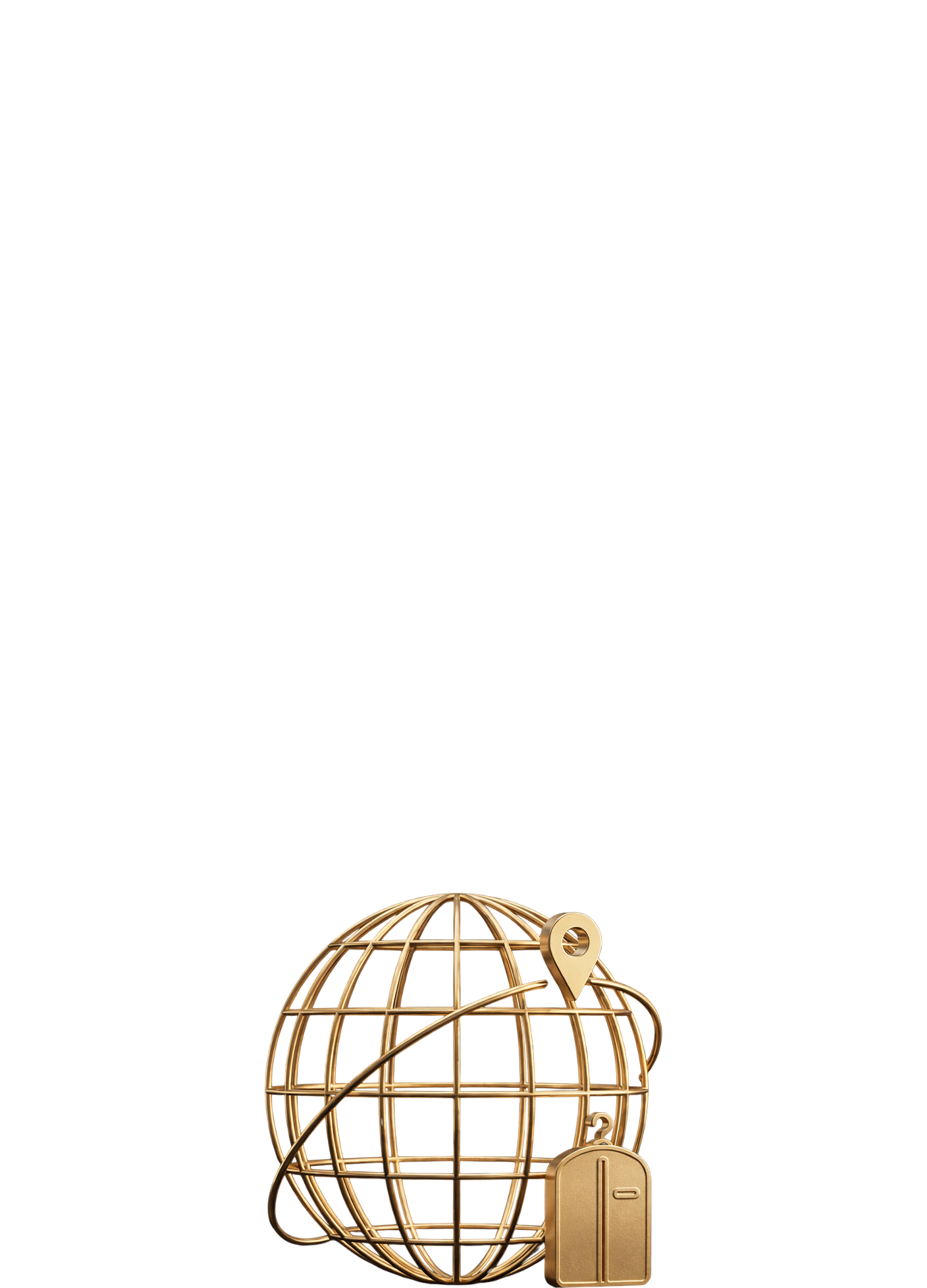 Globe with luggage tag